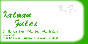 kalman fulei business card
